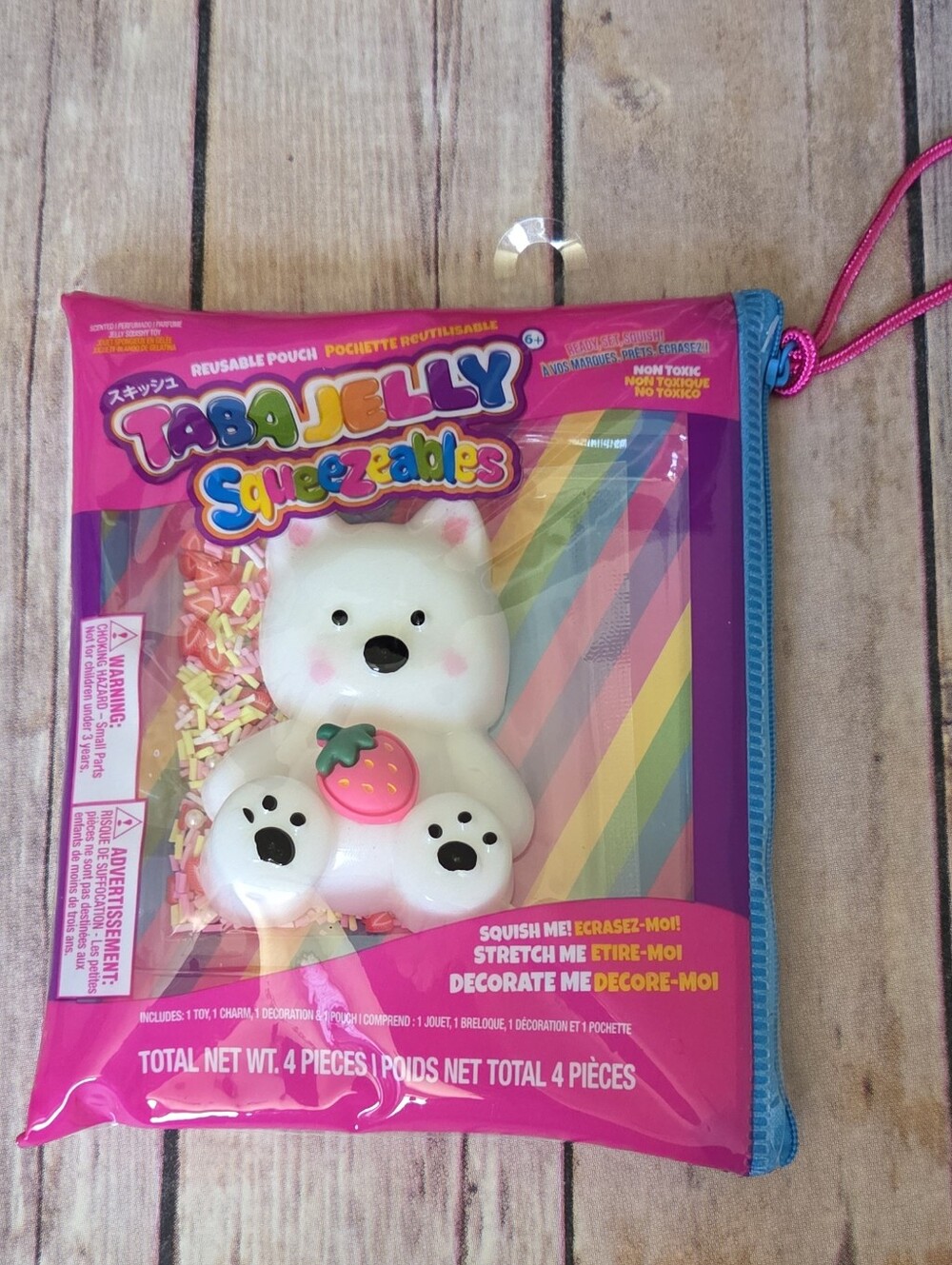 Taba Jelly Squeezables Cute Bear Squishy 4pc Pouch Set NWT